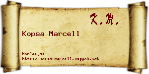 Kopsa Marcell névjegykártya