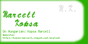 marcell kopsa business card